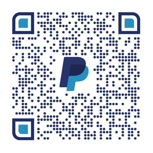 QR Code with PayPal P in the middle